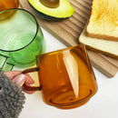 GobekUsa Glass Coffee Mug Tumbler | Colorful Heat-Resistant Tea Juice Cup