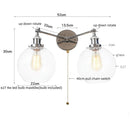 GobekUsa 2 Head LED Wall Lamps Iron Glass Bedroom Stair Light Fixtures