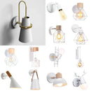 GobekUsa Industrial LED Wall Sconce Iron Bedside Lamp Retro Loft Indoor Lighting