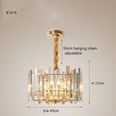 GobekUsa Crystal Round Chandelier Gold LED Modern Lustres for Living Room