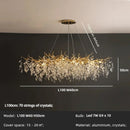 GobekUsa Crystal LED Pendant Lights Gold Dining Room Branch Chandelier