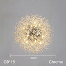GobekUsa Dandelion Chandelier: Nordic Minimalist Wrought Iron LED Indoor Light for Living Room