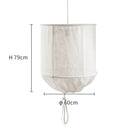 GobekUsa Linen Cotton Pendant Lamp: Nordic White DIY Fabric Shade LED Island Lighting