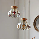 GobekUsa Crown Diamond Glass Pendant Lamp, LED Modern Hanging Light