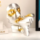 GobekUsa Abstract Gold Head Couple Sculpture, Wedding Gifts & Home Decor