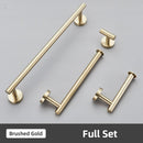GobekUsa Brushed Gold Bathroom Accessories Set: Towel Rail, Paper Holder, Hook, Stainless Steel
