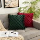GobekUsa Corduroy Striped Pompom Pillowcase for Bedroom Sofa Living Room