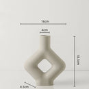 GobekUsa Geometric Ceramic Vase: Hollowed-out Letters Flower Arrangement Home Decor