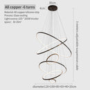 GobekUsa Copper Circle Chandelier: Modern Minimalist Luxury for Living Room, Restaurant, Villa Staircase