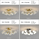 GobekUsa Black Gold Chandelier with Clear Star Glass Ball Pendant Lights
