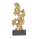 GobekUsa Gold Hollow Stone Statue Coral Sculpture Home Decor Figurines