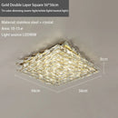 GobekUsa Crystal LED Ceiling Light | Color Changeable Square Silver | Rectangular Chrome Stainless Steel