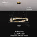 GobekUsa Crystal Chandelier: Modern Circular LED Lighting for Luxurious Living Room, Bedroom, Dining Room