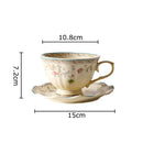 GobekUsa Elegant Floral Ceramic Cup & Saucer Set for Dining Table and Coffee Mug