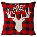 GobekUsa Christmas Deer Linen Pillow Cover 45x45cm for Home Sofa Decor