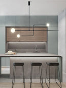 GobekUsa Arc Line Chandelier: Nordic Suspension Pendant for Living Dining Room Kitchen