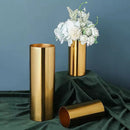 GobekUsa Gold Plated Cylinder Vase Desk Decor - Minimalist Modern Home Decor & Flower Arrangement