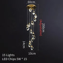 GobekUsa Crystal LED Chandelier: Modern Staircase & Living Room Pendant Light Fixture