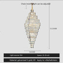 GobekUsa Crystal Large Chandelier for Villa Duplex Loft Stairs, Elegant Hall Pendant Light