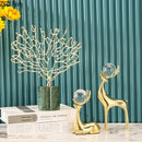 GobekUsa Golden Deer Crystal Ball Antler Sculpture - Room Decor