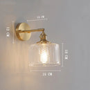 GobekUsa Clear Glass LED Wall Light Copper Pull Chain Switch Modern Wandlamp