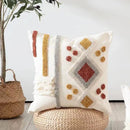 GobekUsa Boho Ivory Brown Tufted Lace Pillow Cover 50x30/45x45cm for Living Room/Sofa