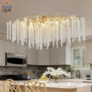 GobekUsa Crystal Tassel Chandelier: Elegant Dining Room Pendant Light Fixtures