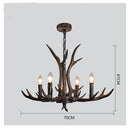 GobekUsa Antler Chandelier: Retro Resin Pendant Lamp for Living Room, Modern Rustic Lighting