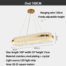 GobekUsa Crystal Ring Chandelier LED Pendant Light Fixture