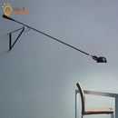 GobekUsa Adjustable LED Wall Lamp Swing Arm Modern Light Fixture Black/White for Living Room