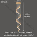 GobekUsa Gold LED Staircase Chandelier | Luxury Large Living Room Pendant Lamp