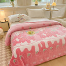 GobekUsa Dinosaur Patterns Snowflake Velvet Blanket in Various Sizes for Home/Office