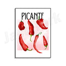 GobekUsa Chili Pepper Art Trio: Green, Yellow, Red Kitchen Decor