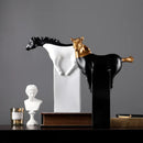 GobekUsa Golden Horse Abstract Sculpture: Elegant Running Horse Figurine for Home Decor