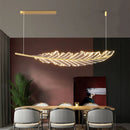 GobekUsa Leaf Shaped Golden Chandelier for Living Room, Dining Room, Kitchen, and Coffee Shop