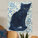 GobekUsa Black Cat Tapestry Wall Hanging: Tarot Witchcraft Baphomet Occult Home Decor
