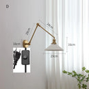 GobekUsa Copper Swing Arm Wall Lights Sconce Up Down LED Modern Ceramic Lampshade