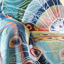 GobekUsa Knit Sofa Blanket Cover - Butterfly and Peacock Design for Single and Double Sofas.