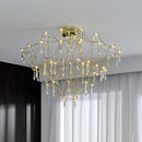 GobekUsa Deluxe Crystal Star Lamp: Designer LED Lighting for Modern Living Room & Villa