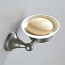 GobekUsa Gray Bathroom Accessories Set: Towel Rack, Toilet Brush Holder, Shelf, Soap Dish