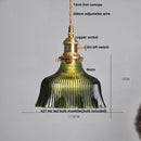 GobekUsa Green Glass LED Pendant Light | Nordic Modern Copper Knob Switch Hanging Fixture