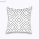 GobekUsa Geometric Embroidered Cushion Cover Light Grey Cotton 45x45cm