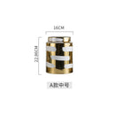 GobekUsa Golden Ceramic General's Jar for Home Decor & Storage