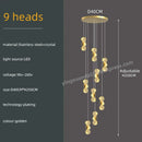 GobekUsa Gold Crystal Chandeliers LED Pendant Lamp for Modern Living Spaces