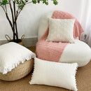 GobekUsa Boho White Lace Floral Sofa Cushion Cover Wedding Decor Throw Pillows