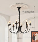 GobekUsa Black Metal Chandelier 8 Heads Pendant Lights for Home Decor