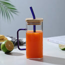 GobekUsa 400ml Square Glass Mug with Lid and Straw | Versatile Party Beverage Cup