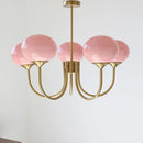 GobekUsa LED Glass Balls Chandeliers Pink Milky White Pendant Lights for Home Decor