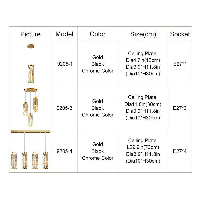 GobekUsa Gold Crystal Chandelier: Elegant Dining Room Pendant Lighting, photo 6 of 15