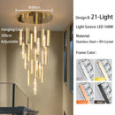 GobekUsa Large Crystal Luxury Chandelier for Living Room Dining Hall Stair Suspension